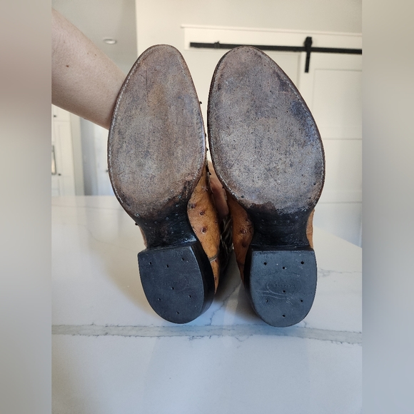 Tony Lama El Rey Collection Vintage Full Quill Ostrich Boots Brown/Tan Size 8.5D - Picture 5 of 16